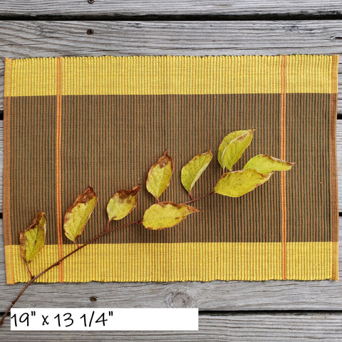 Cabin Cotton Placemat - Olive Green+Yellow+Orange