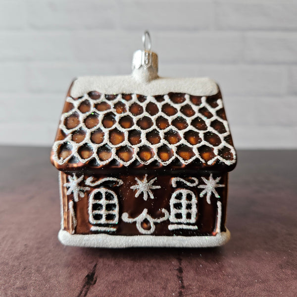 Gingerbread House Glass Ornament