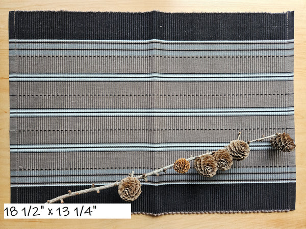 Cabin Cotton Placemat - Black+Gray+Brown