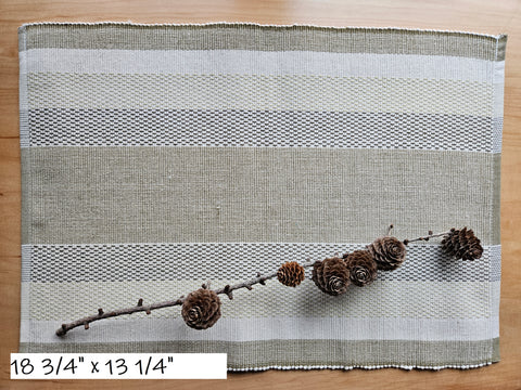 Cabin Cotton Placemat - Beige+White+Light Green