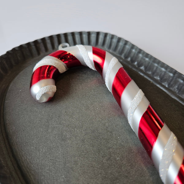 Candy Cane Glass Ornament