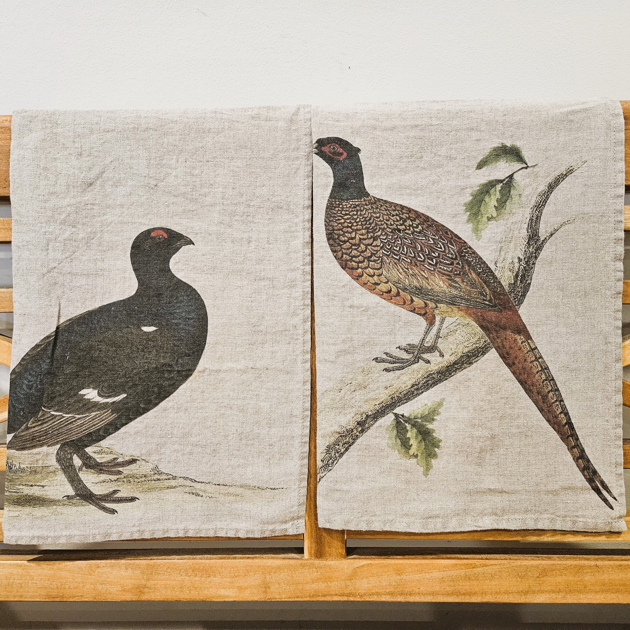 Linen Kitchen Towels - FOREST BIRDS (set of 2)