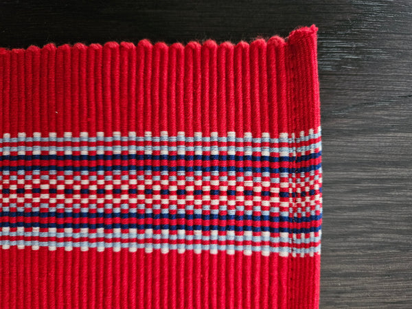 Cabin Cotton Placemat - Folk Pattern Red