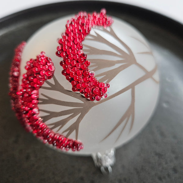 Birds on Mountain Ash Glass Ornament