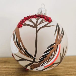 Birds on Mountain Ash Glass Ornament