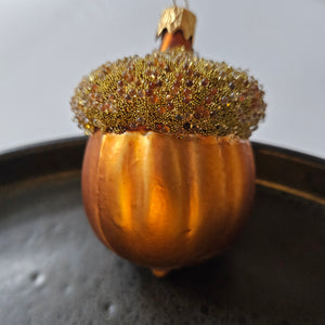 Large Acorn Glass Ornament