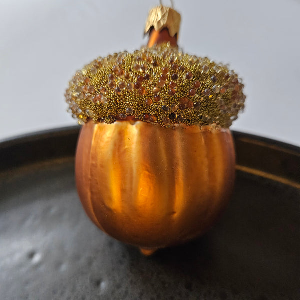 Large Acorn Glass Ornament