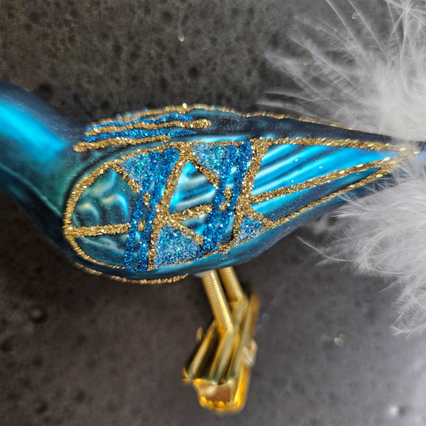 Blue Bird Glass Ornament