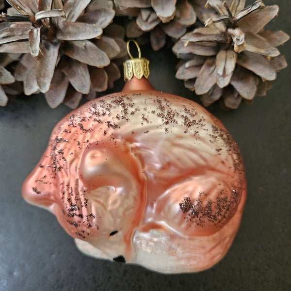 Sleeping Fox Glass Ornament