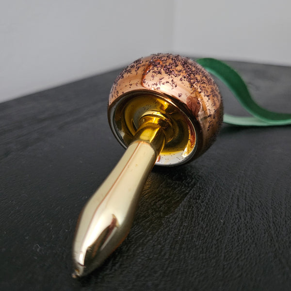 Copper Brown Mushroom Glass Ornament