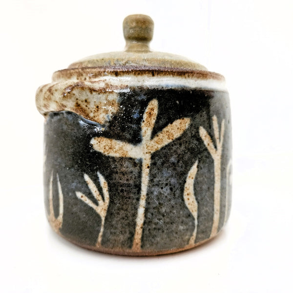 Indigo Blue Glazed Jar with Lid