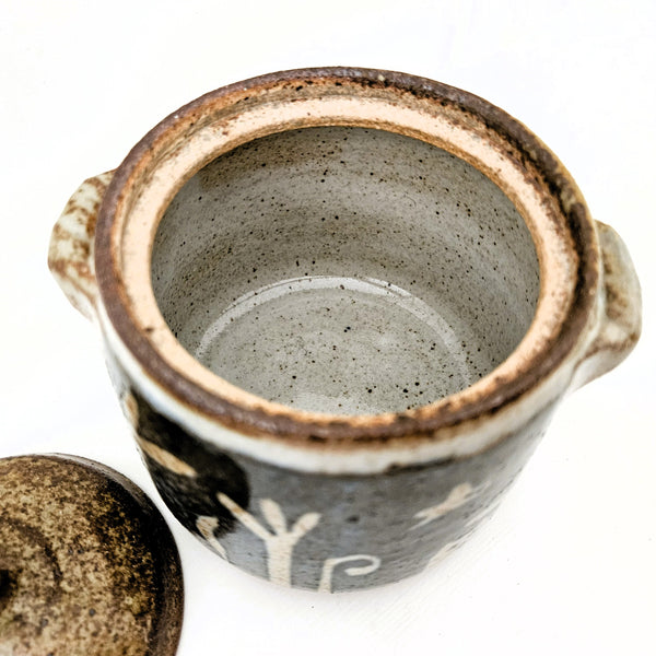 Indigo Blue Glazed Jar with Lid