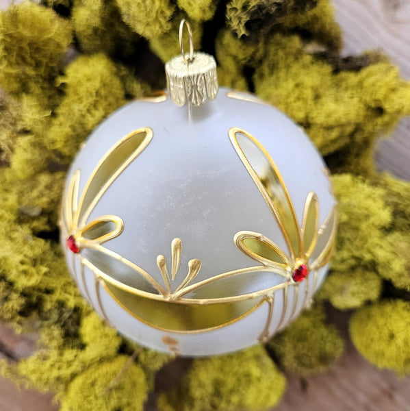 Art Nouveau Glass Ornament  - Yellow