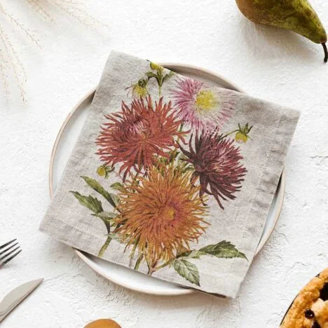 Linen Napkins - COUNTRY FLOWERS (set of 6)
