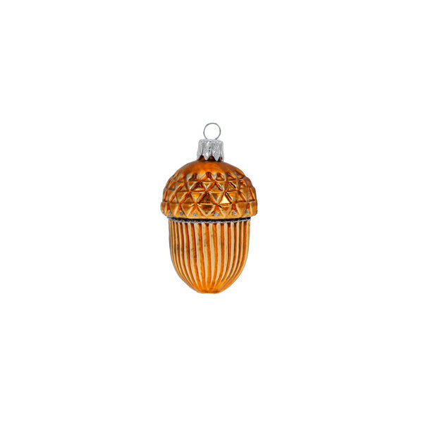 Brown Acorn Glass Ornament