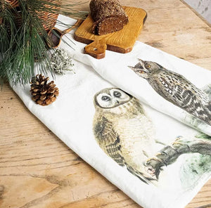 Linen Kitchen Towels - OWLS (set of 2)
