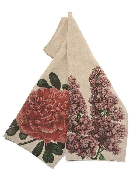Linen Kitchen Towels - PEONY + LILAC
