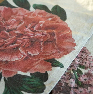 Linen Kitchen Towels - PEONY + LILAC