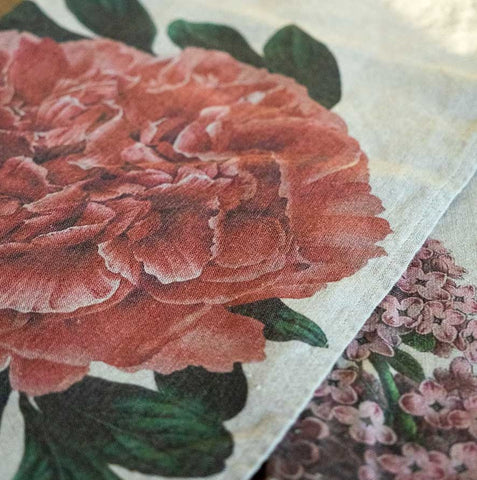 Linen Kitchen Towels - PEONY + LILAC