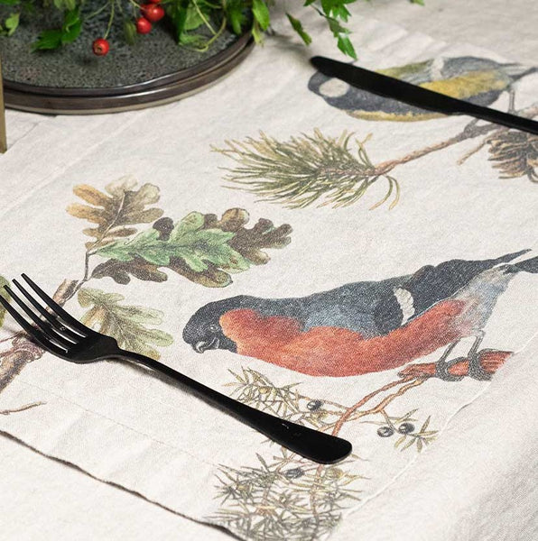 Linen Placemats - SMALL BIRDS (set of 2)