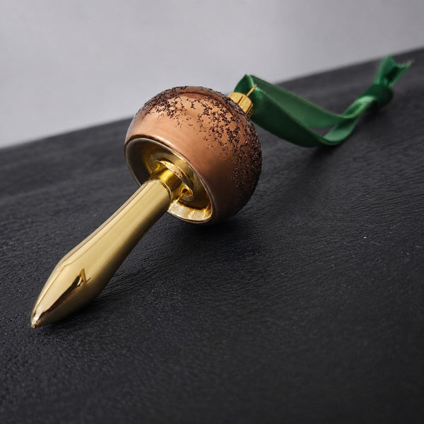 Copper Brown Mushroom Glass Ornament
