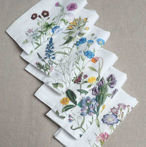 Linen Napkins - WILD FLOWERS (set of 6)