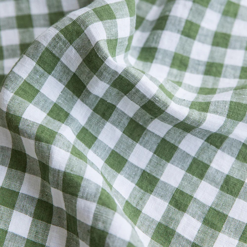 Linen Kitchen Towel - Forest Green Gingham (1 piece)