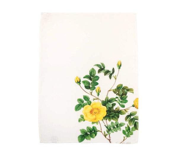 Linen Kitchen Towels - YELLOW ROSE + MIMOSA