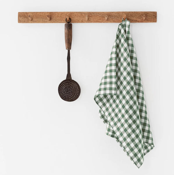 Linen Kitchen Towel - Forest Green Gingham (1 piece)
