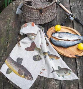 Linen Kitchen Towels - FRESH WATER FISH