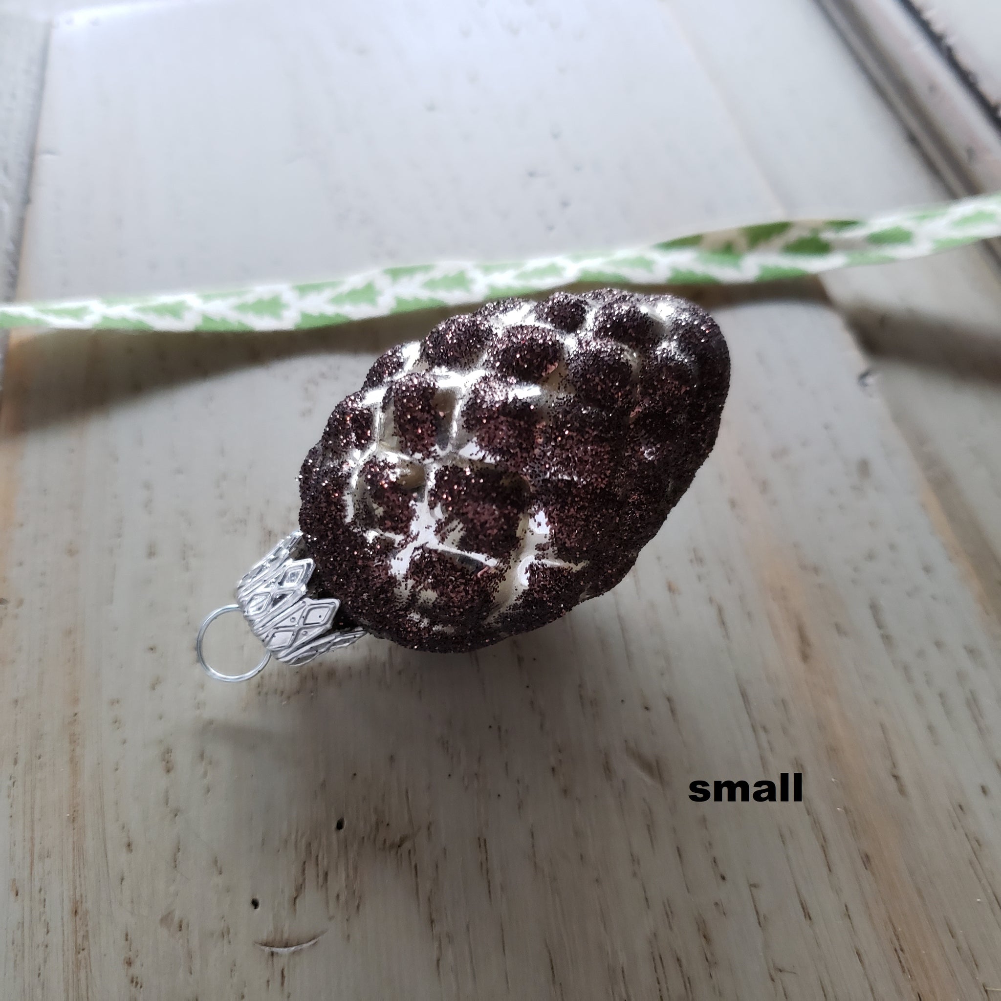 Mini Pine Cone Glass Ornament - Woodland glass ornament handcrafted in Europe, where Old World Christmas ornament making has a long tradition.