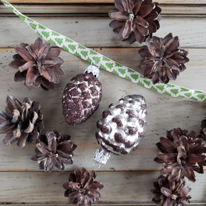 Mini Pine Cone Glass Ornament - Woodland glass ornament handcrafted in Europe, where Old World Christmas ornament making has a long tradition.