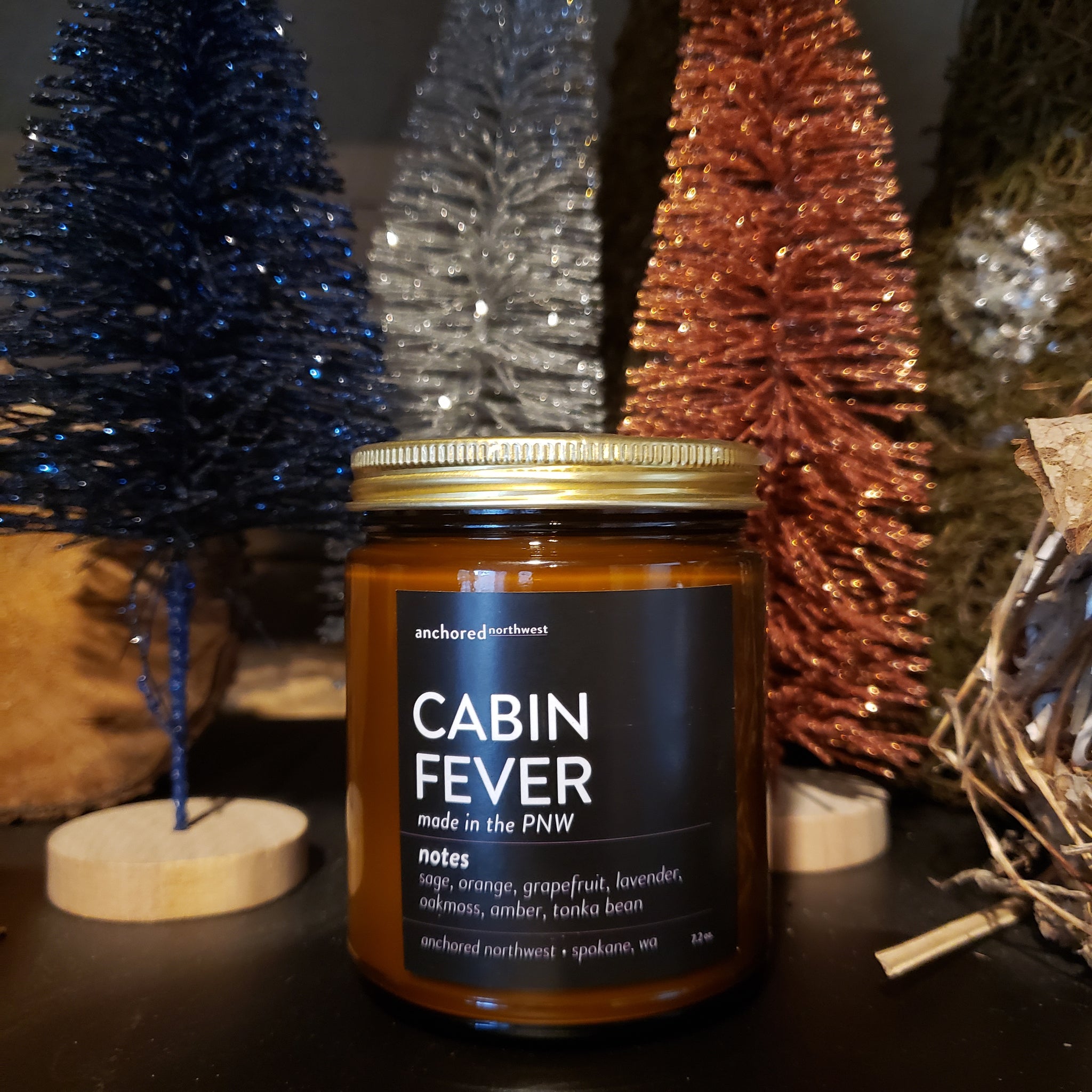Cabin Fever Amber Tumbler Candle