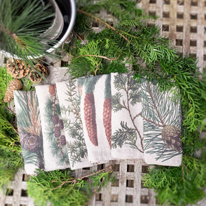 Linen Napkins - EVERGREENS (set of 6)