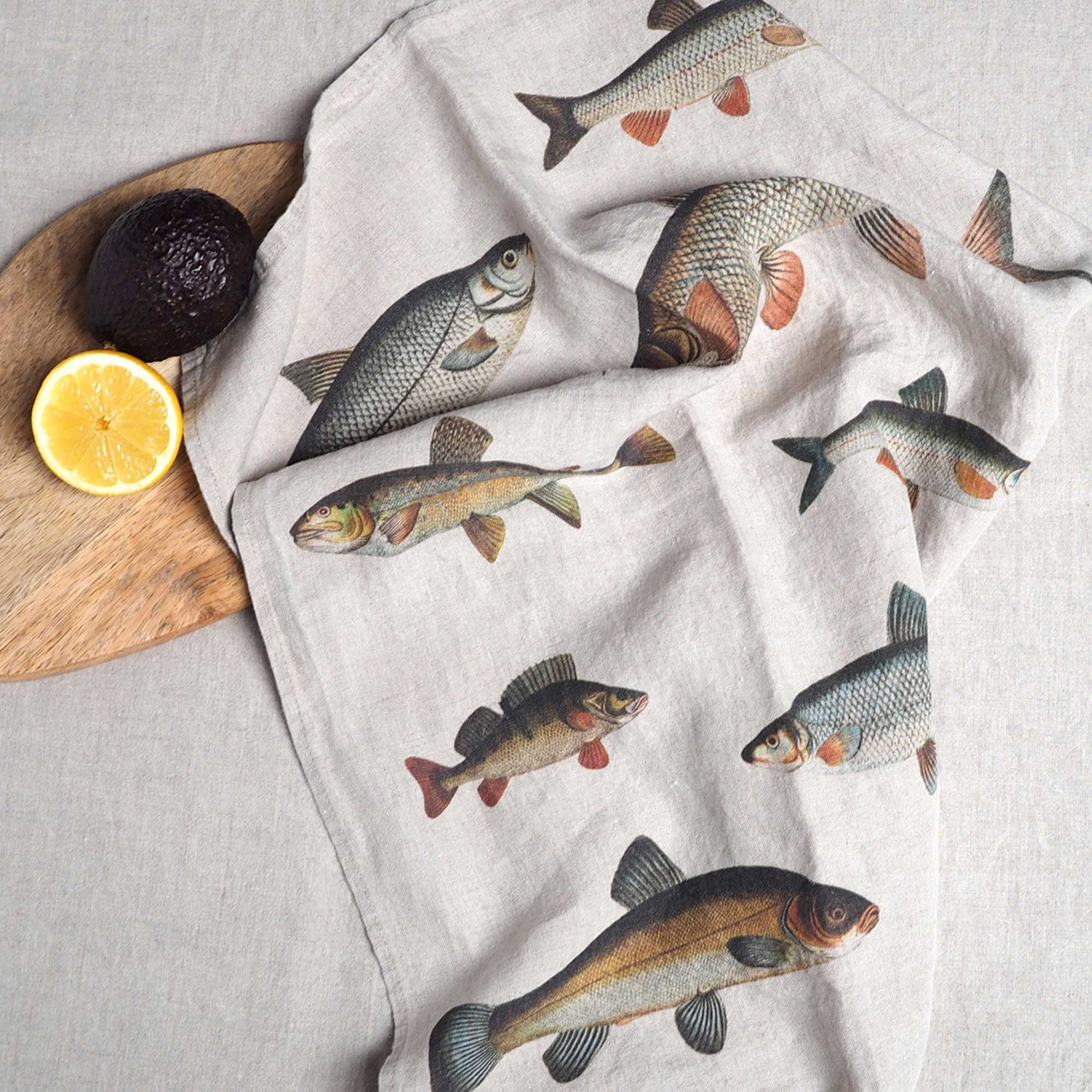 Fish Linen Kitchen Towels (set of 2)
